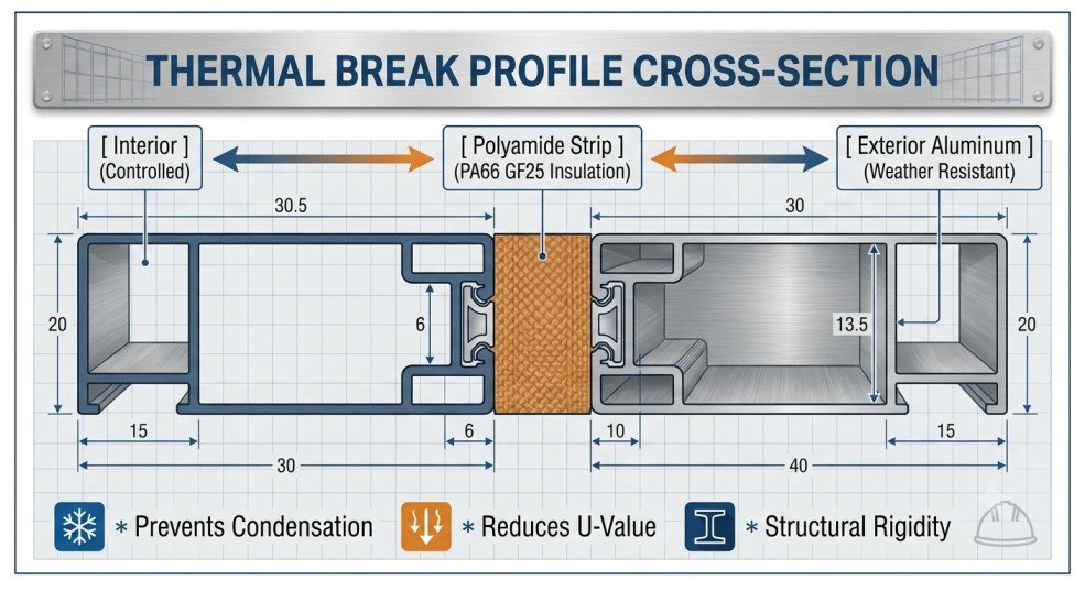 THERMAL BREAK PROFILE CROSS-SECTION